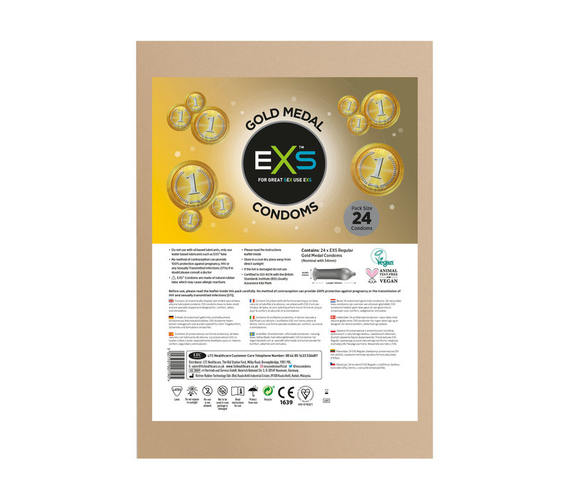 Gold Medal 24 condooms in gouden ronde folies