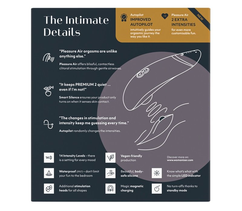 Premium 2 - Luchtdrukplezier met 14 intensiteitsniveaus