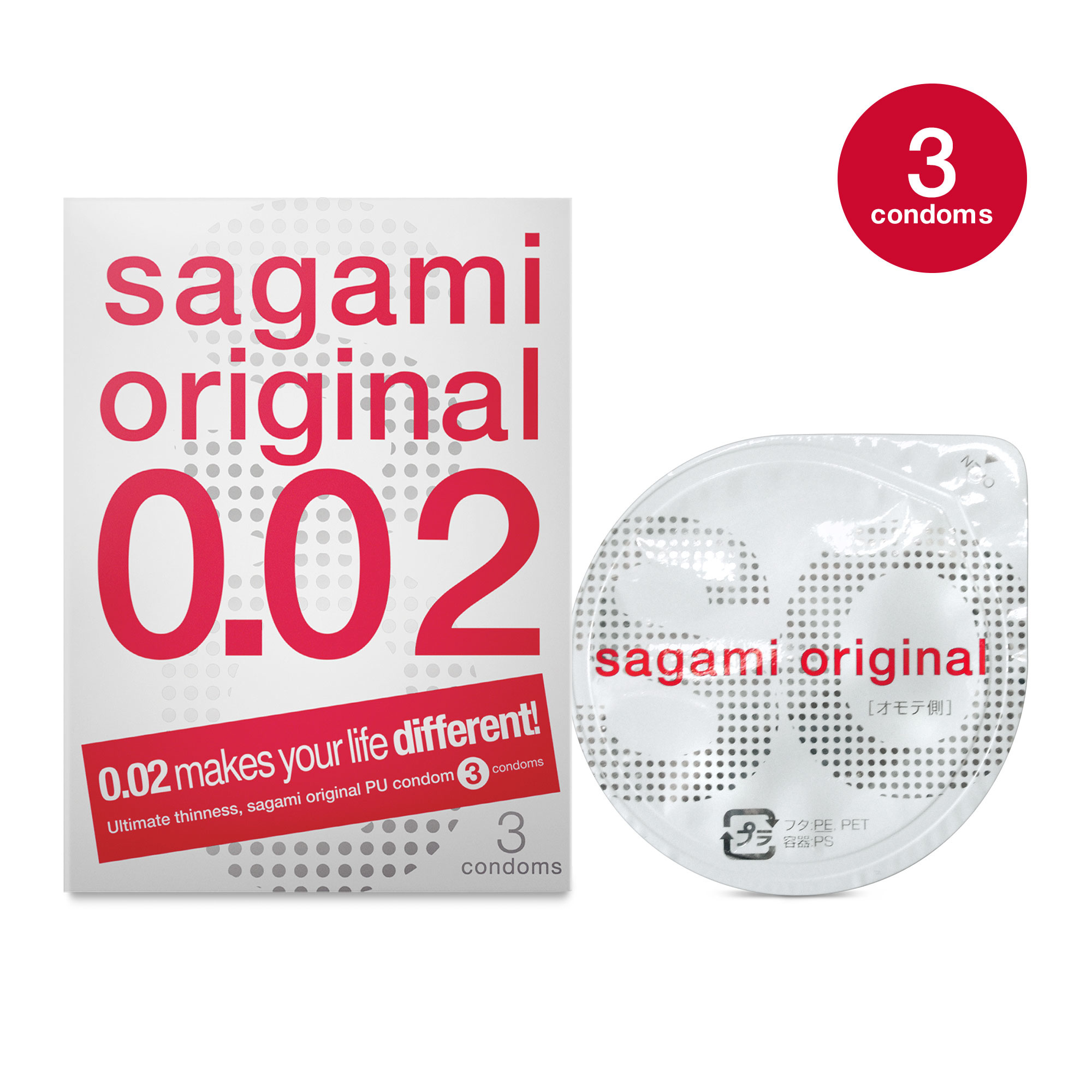 Sagami Original 0.02 - Ultradunne Latexvrije Condooms 3 stuks afbeelding