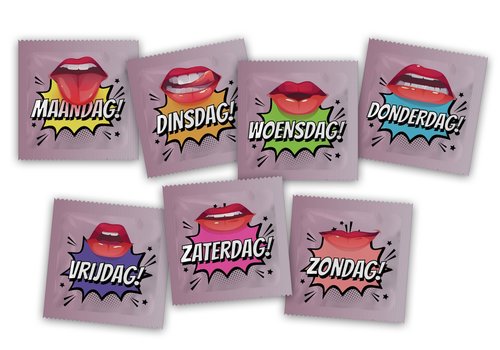 Grappige condooms - weekdagen (7 stuks)
