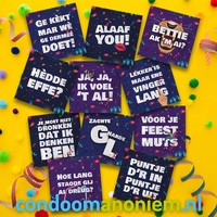 Grappige condooms met 11 Carnavals kreten
