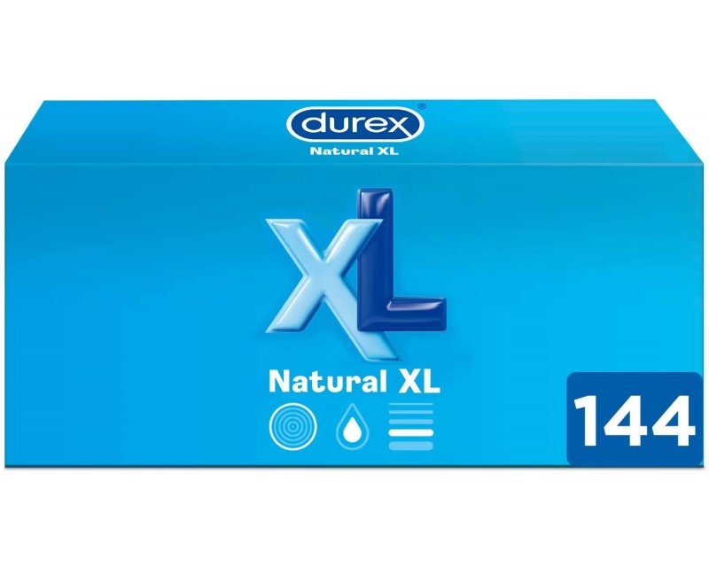 Durex Natural XL 60mm Bredere Condooms 144 stuks (grootverpakking) afbeelding