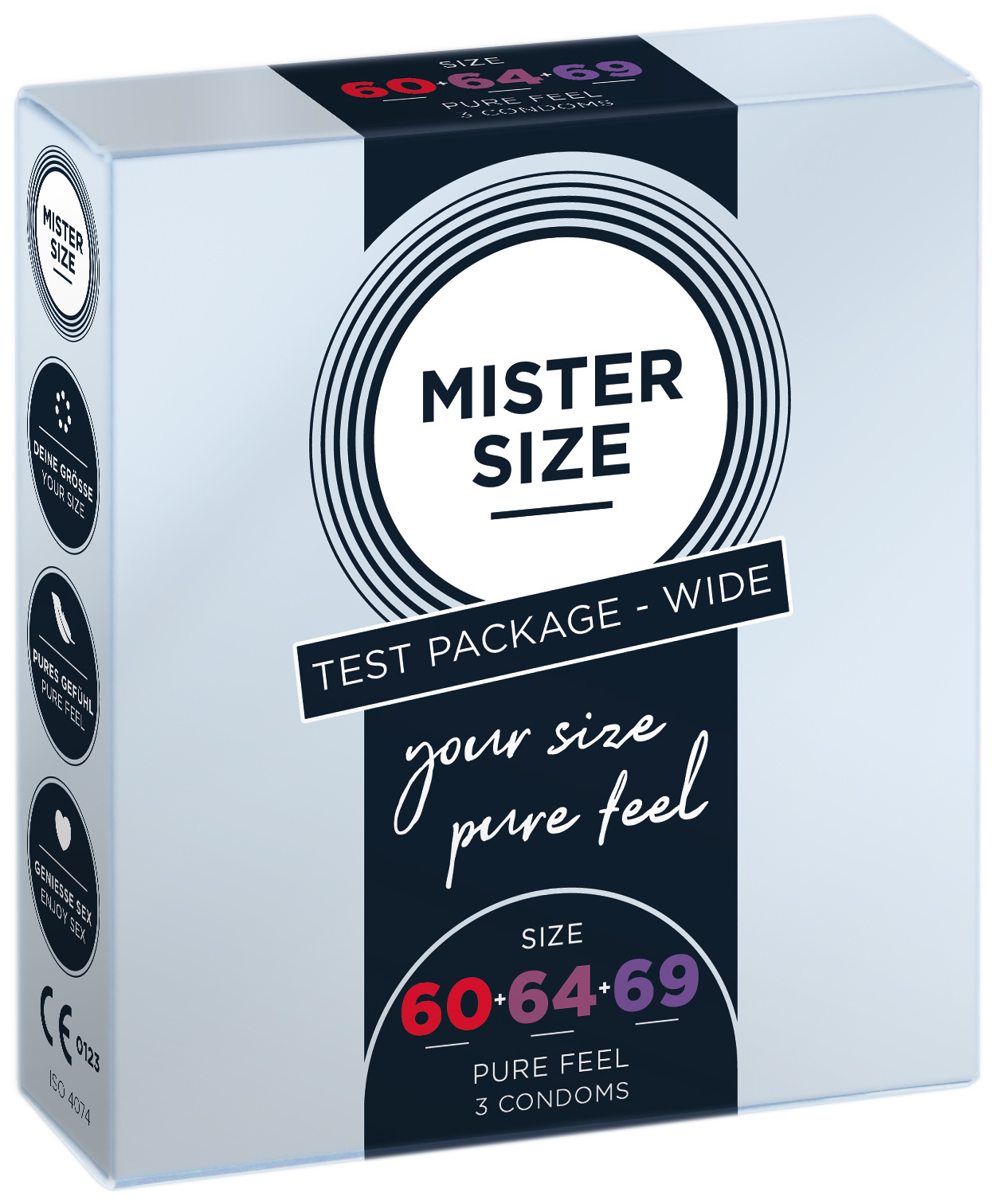 MISTER SIZE Test Pakket 3 Condooms BREED (maten 60-64-69) afbeelding