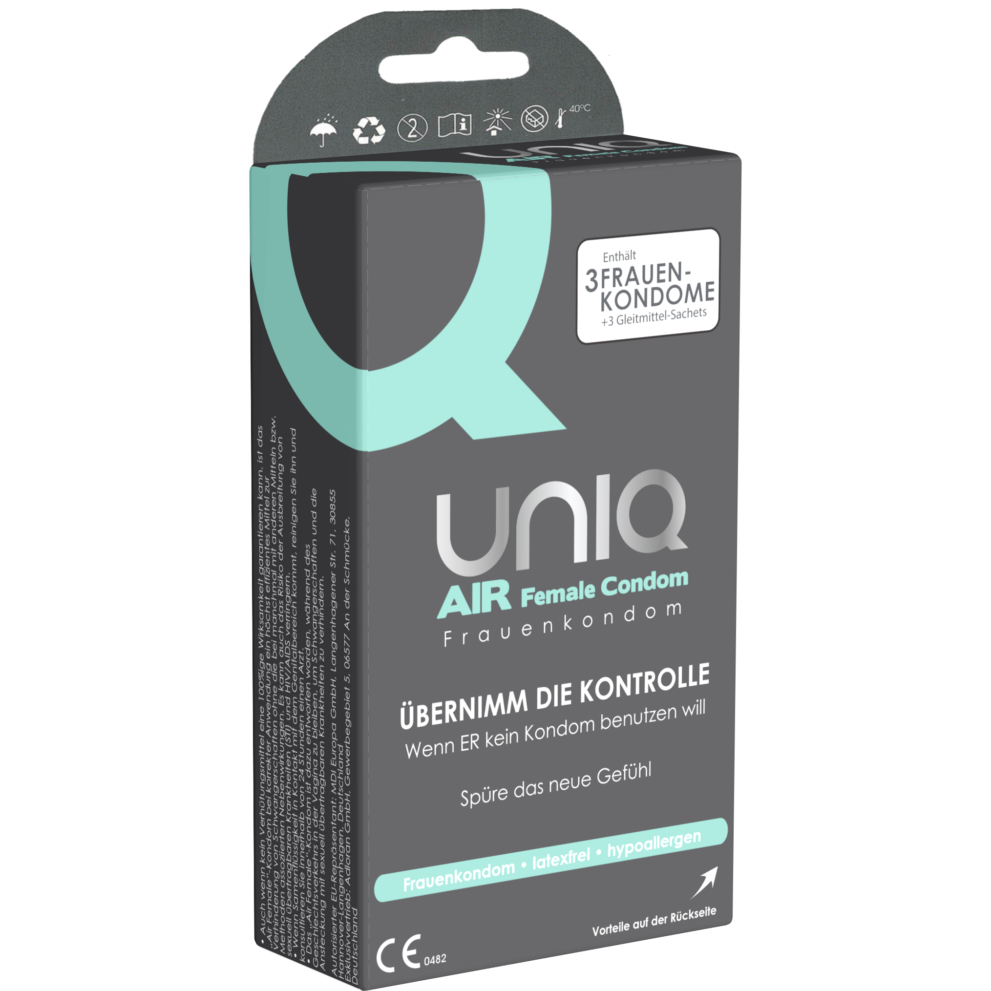 UNIQ AIR Female - 3 Latexvrije Vrouwencondooms afbeelding
