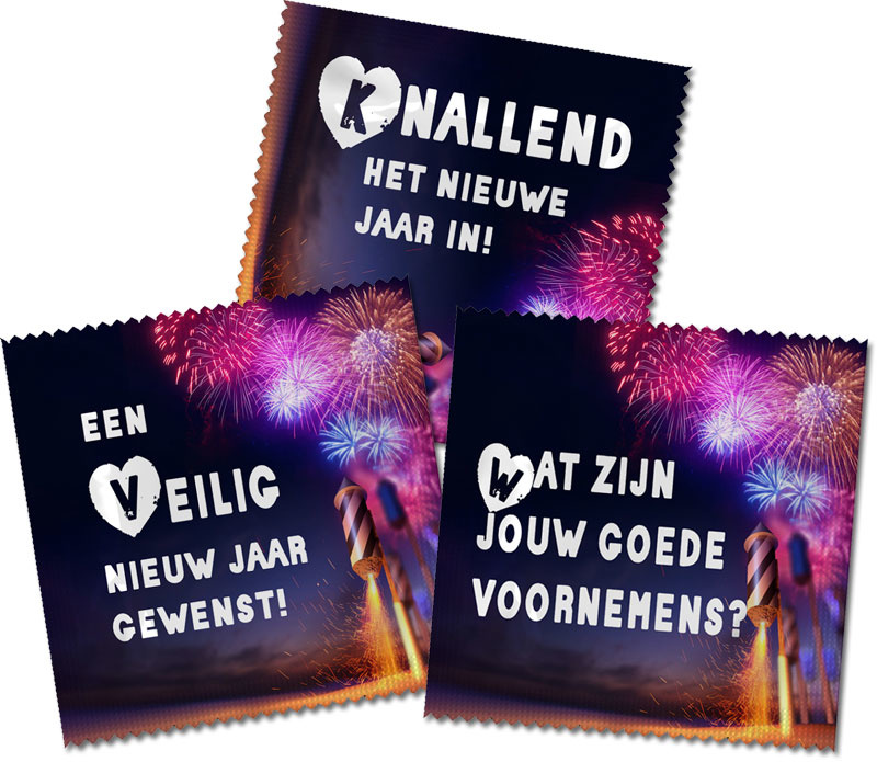 Condoom Anoniem Happy New Year Condooms - 3 Stuks afbeelding