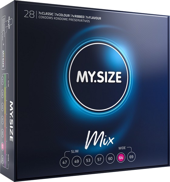 MySize Mix 64 - Assortiment Condooms In Maat 64mm 28 stuks afbeelding