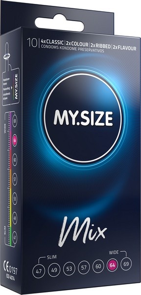 MySize PRO 64mm - Ruimere XXL Condooms Mix - 10 stuks afbeelding