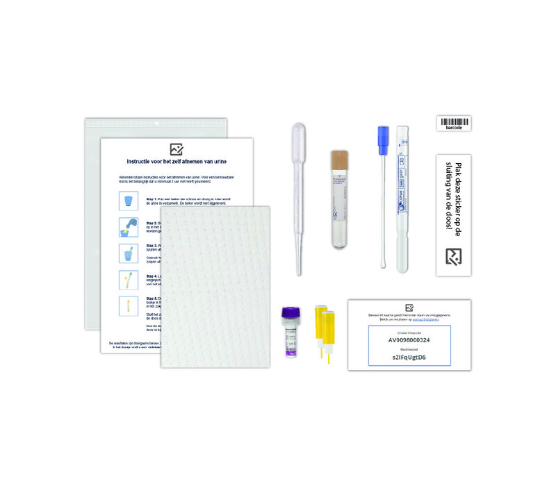 Combi SOA test Chlamydia, Gonorroe, HIV, Hepatitis B & Syfilis  - professionele laboratoriumtest