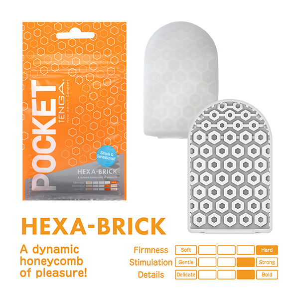 Tenga Pocket Stroker - Praktische Wegwerp Masturbator In Zakformaat Hexa Brick