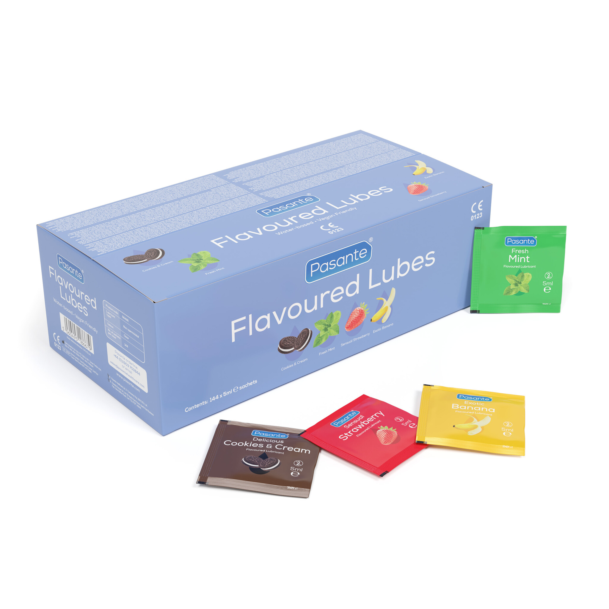 Pasante Flavoured Lubes - 4 Sachets Glijmiddel Met Smaak 4 stuks afbeelding