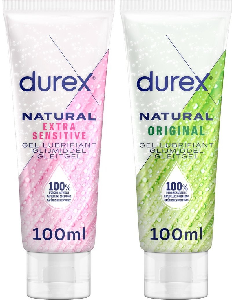 Durex Natural Glijmiddel Original & Extra Sensitive - 2x100ml afbeelding