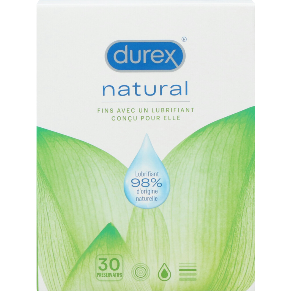 Durex Natural Condooms Met Glijmiddel Op Waterbasis 30 stuks afbeelding