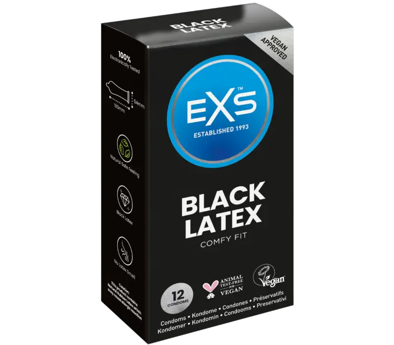 Black latex 12 condooms