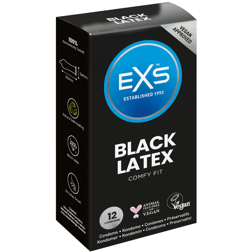EXS Black Latex 12 Condooms 12 stuks afbeelding
