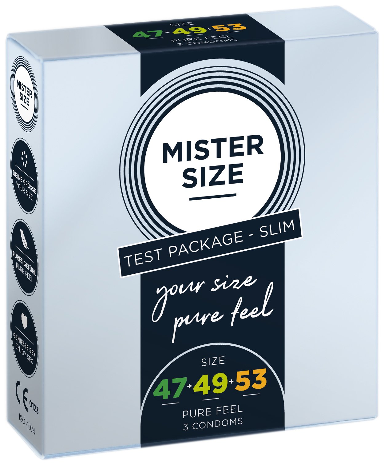 MISTER SIZE PasPakket 3 BREDERE Condooms (maten 60-64-69) afbeelding