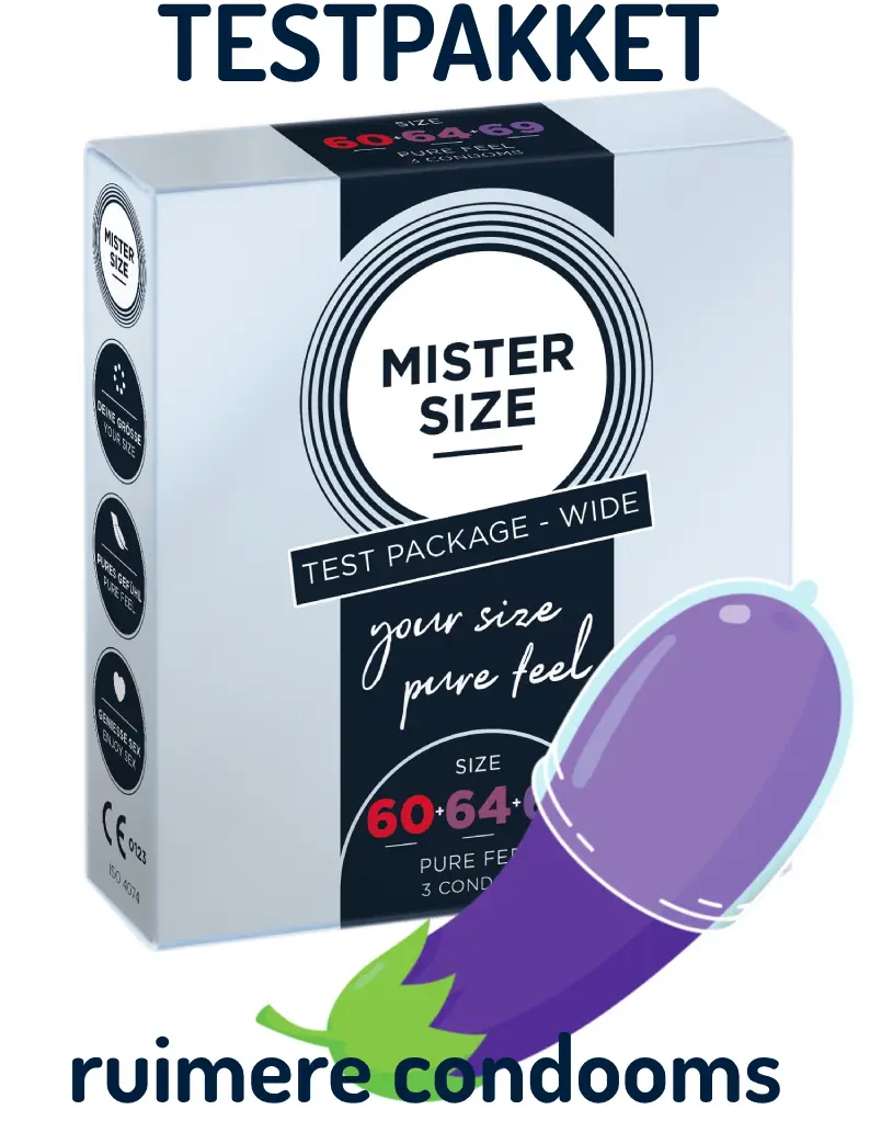 MISTER SIZE PasPakket 3 BREDERE Condooms (maten 60-64-69) afbeelding 1