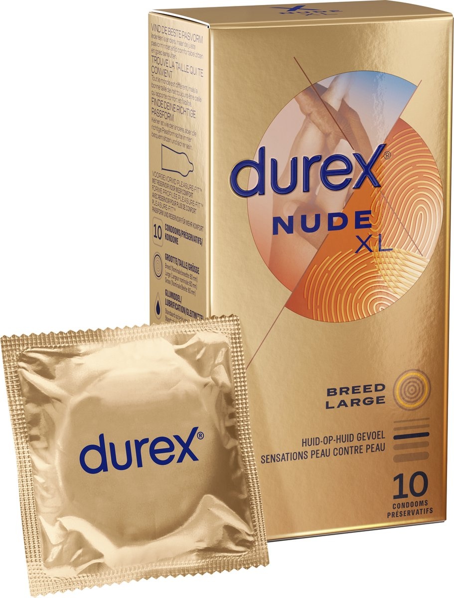 Durex Nude XL 10 Condooms (60mm, Latex) afbeelding