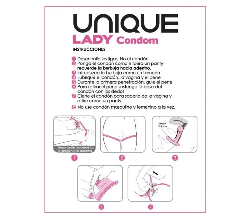 Lady Condom -  3 latexvrije vrouwencondooms met kanten gordel