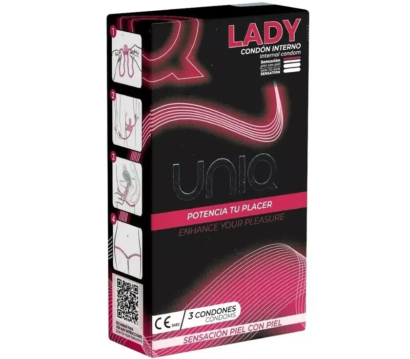 Lady Condom -  3 latexvrije vrouwencondooms met kanten gordel