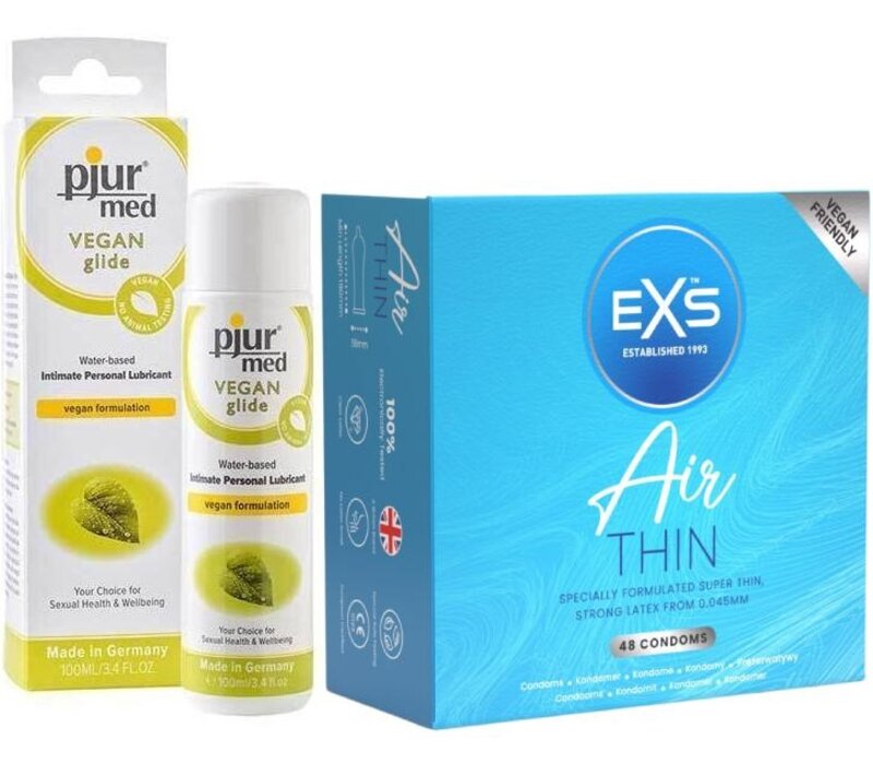 Pjur MED Vegan glijmiddel + 48 Vegan EXS Air Thin condooms