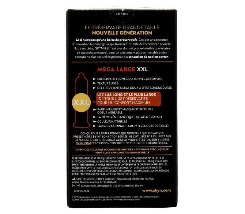 Mega Large XXL condooms (60mm) 10 condooms