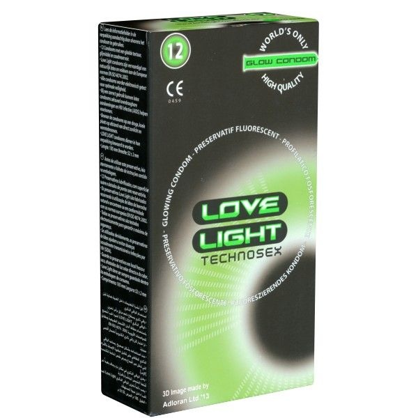 TechnoSex Love Light Lichtgevende Condooms (doosje 3 Stk) 12 stuks afbeelding