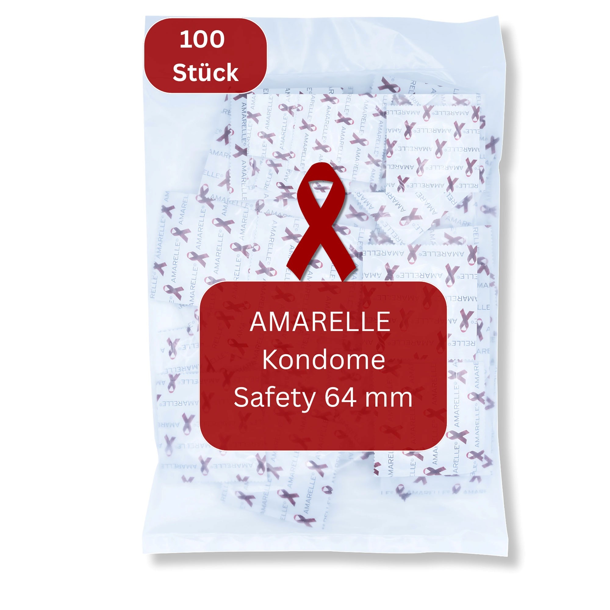 Amarelle Safety Red Ribbon Condooms - Maat 64 100 stuks afbeelding 1
