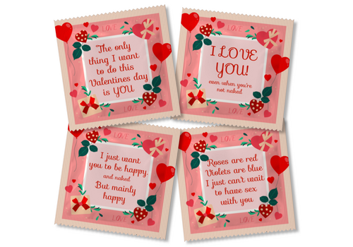 Valentijns condooms (4 designs)