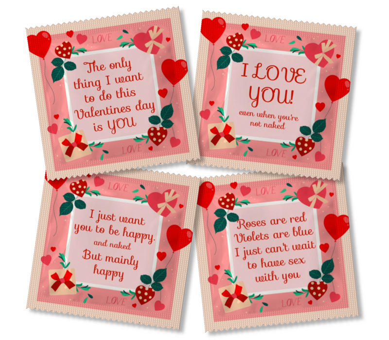 Valentijns condooms (4 designs)