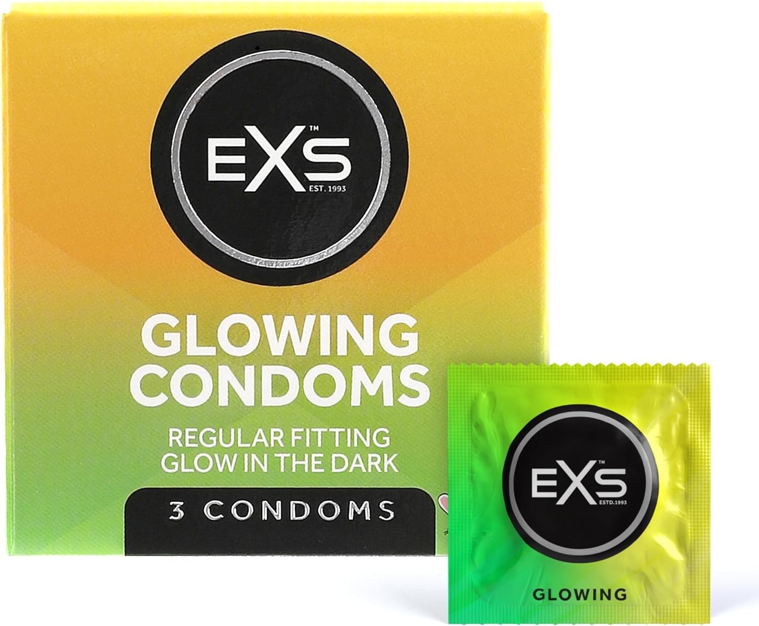 EXS Glow In The Dark Lichtgevende Condooms 3 stuks afbeelding 1