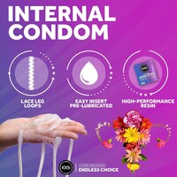 Vrouwencondoom met beenbandjes