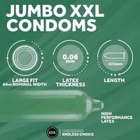 Jumbo XL condooms (69mm)