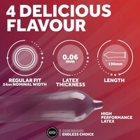 Mixed Flavoured -  condooms in de smaken cola, bubblegum, aardbei en chocolade