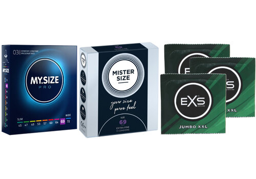 Condoompakket maat 69 - 9 ruime XXL condooms