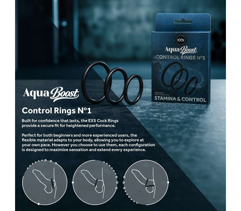 AquaBoost Cockring Set (3-delig)