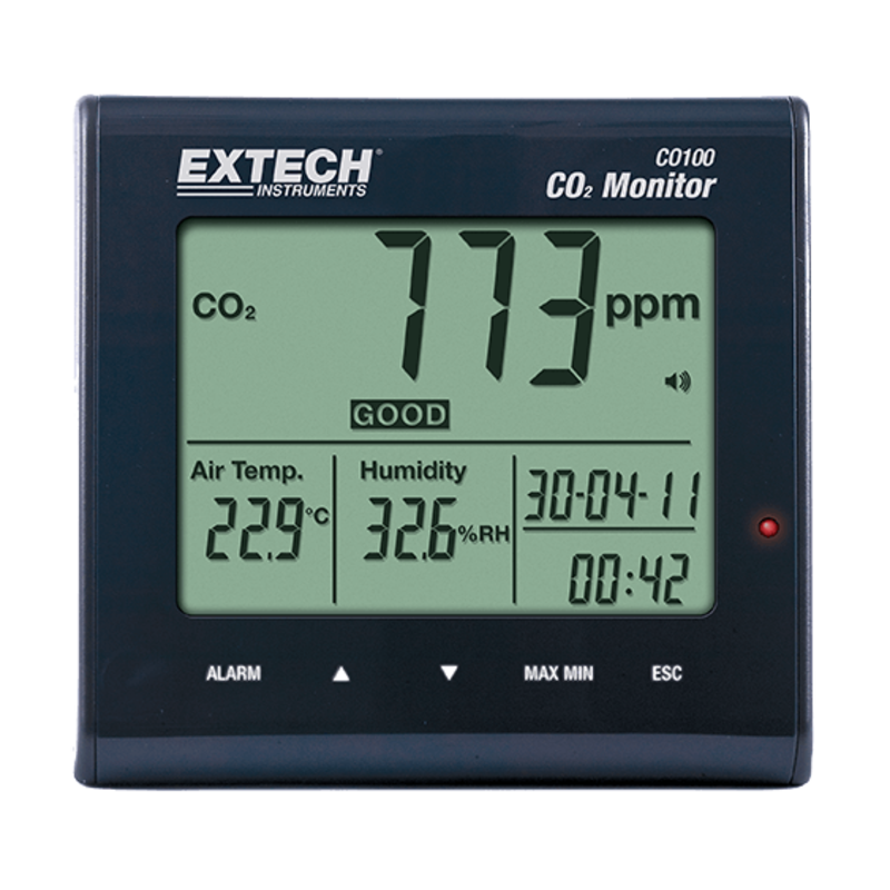EXTECH CO100: compteur de qualité de l'air intérieur CO2