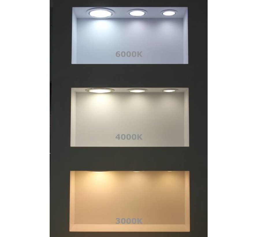 LED plafondlamp Inbouw / opbouw rond - 6W vervangt 30W - Lichtkleur optioneel - 122x34mm