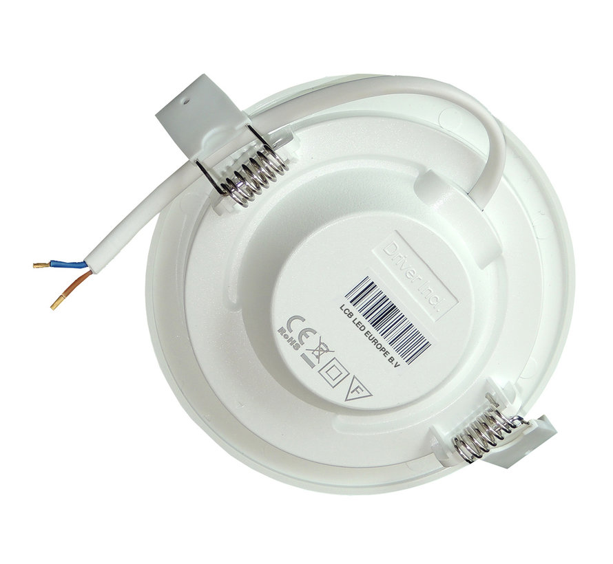 LED inbouwspot rond - 6W vervangt 40W - inbouwmaat 118x14mm - Lichtkleur optioneel