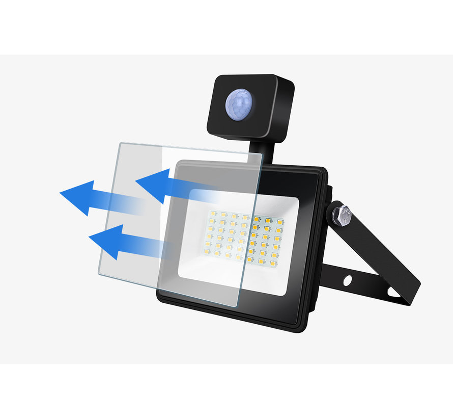 LED Breedstraler met bewegingssensor - 10W vervangt 90W - Lichtkleur optioneel - 3 jaar garantie