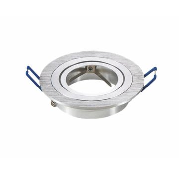 Inbouwspot geborsteld aluminium rond - kantelbaar - zaagmaat 75mm - buitenmaat 91mm