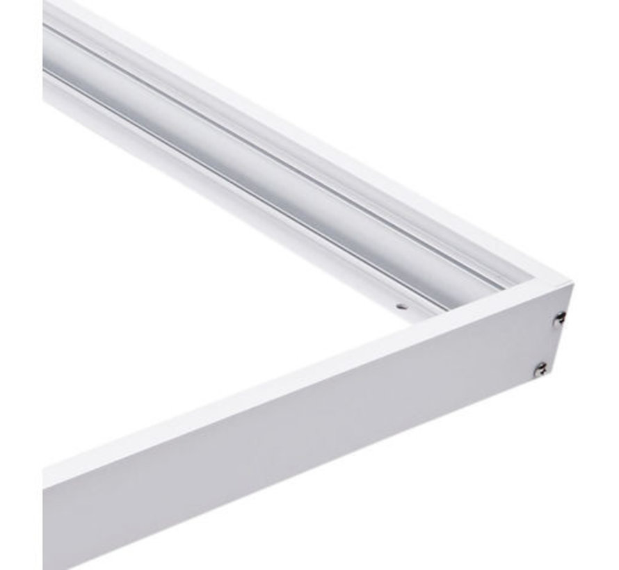 LED paneel opbouw Wit Aluminium - 60x60cm frame systeem - 5cm hoog incl. schroeven