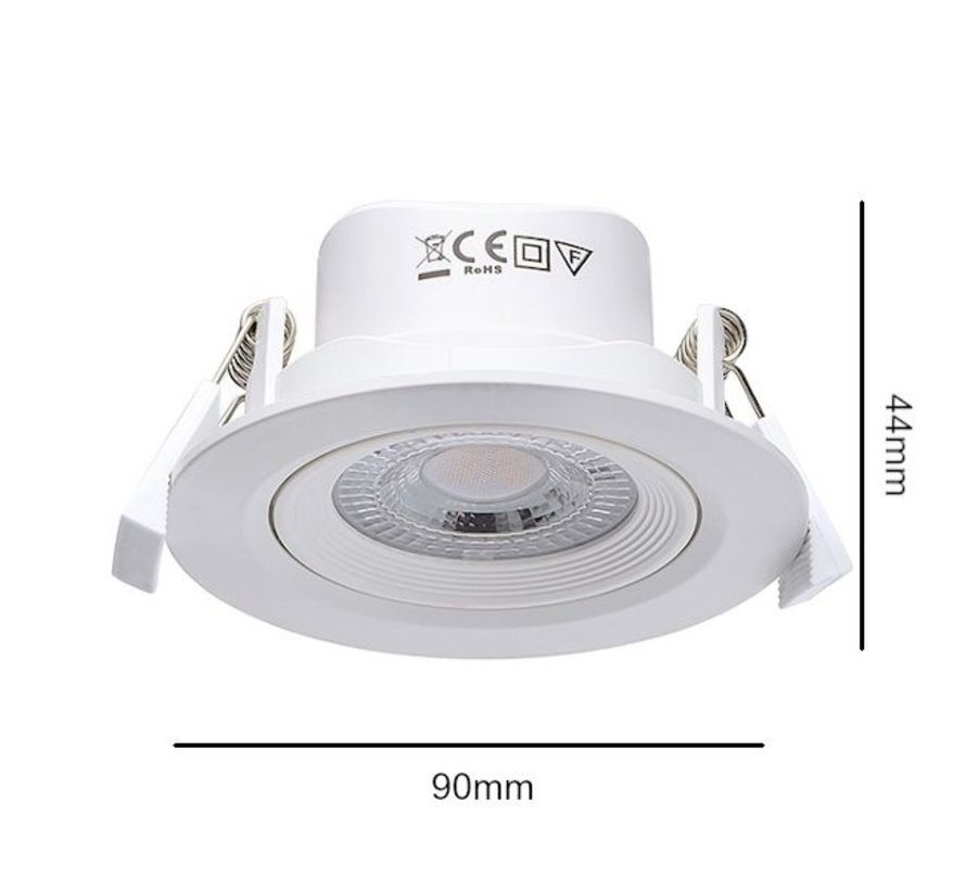 LED inbouwspot - 5W vervangt 32W - 3000K warm wit licht - Kantelbaar
