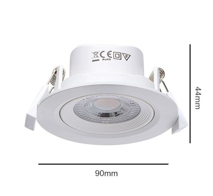 LED inbouwspot - 5W vervangt 35W - 3000K warm wit licht - Kantelbaar