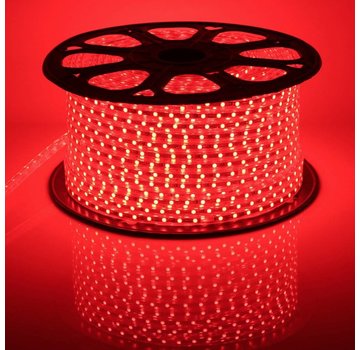 LED lichtslang plat - Rood licht - 50 meter - Incl. aansluitsnoer