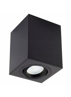 LED Plafondspot - Zwart - Cube Vierkant - GU10 fitting - Kantelbaar - excl. LED spot