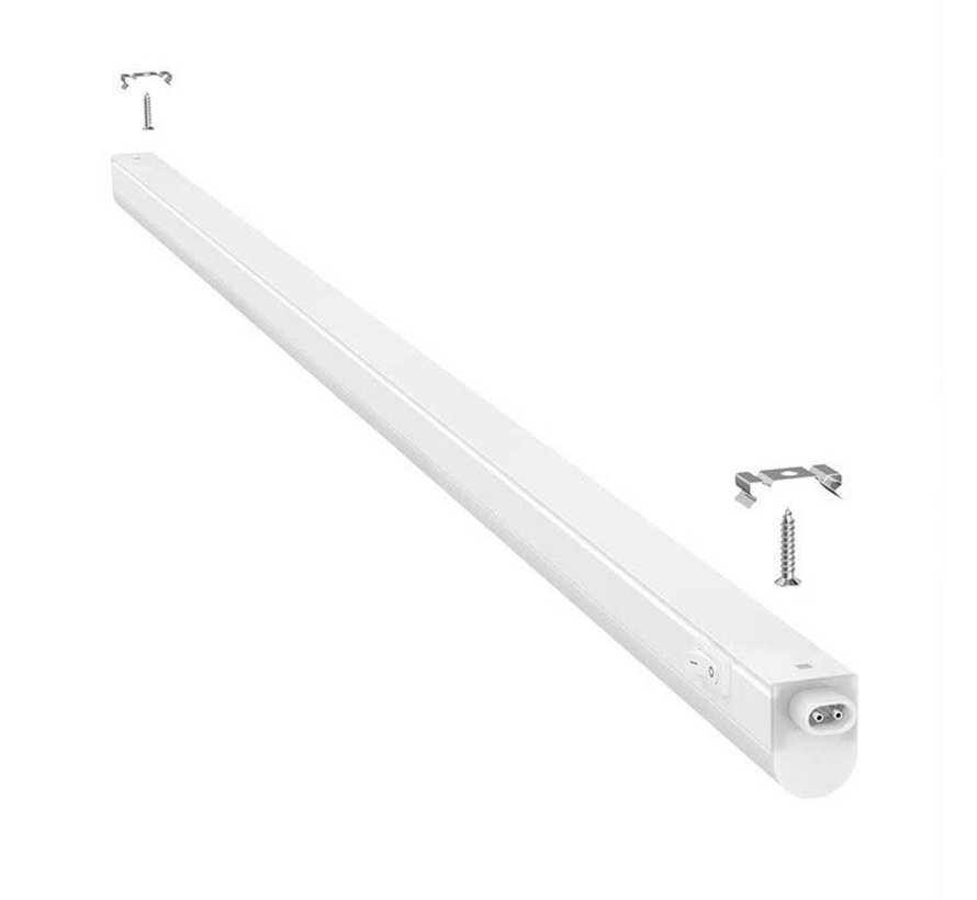 T5 LED armatuur 120cm - 14W vervangt 140W - 3000K warm wit licht (830) - compleet met 1.5m aansluitsnoer en aan- uitknop