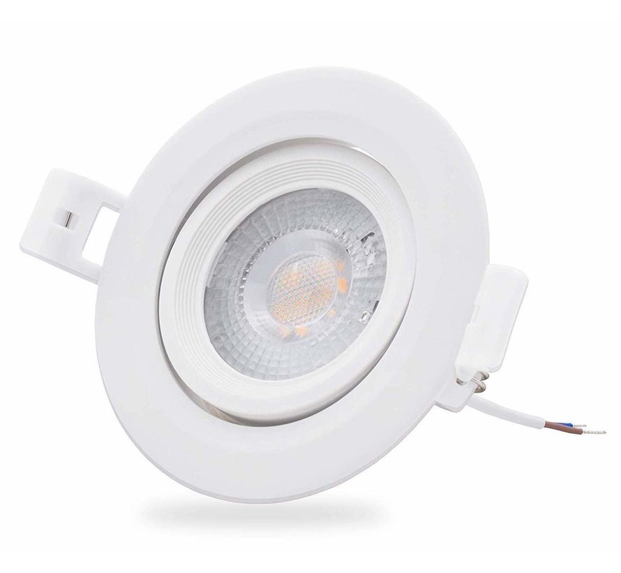 LED inbouwspot Dimbaar - 5W vervangt 50W - 3000K warm wit licht - Kantelbaar