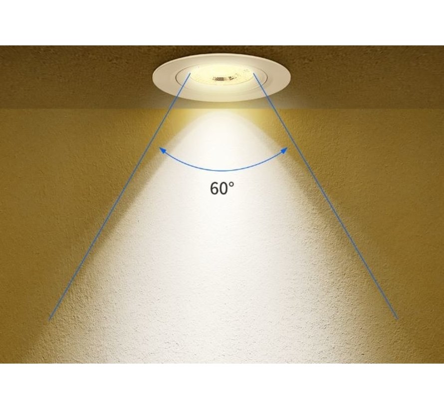 LED inbouwspot Dimbaar - 5W vervangt 50W - 3000K warm wit licht - Kantelbaar