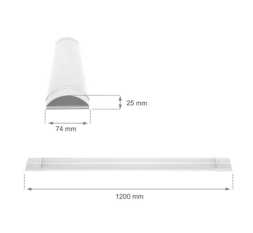 LED Batten - 120cm - 28W 114lm p/w - 3000K 830