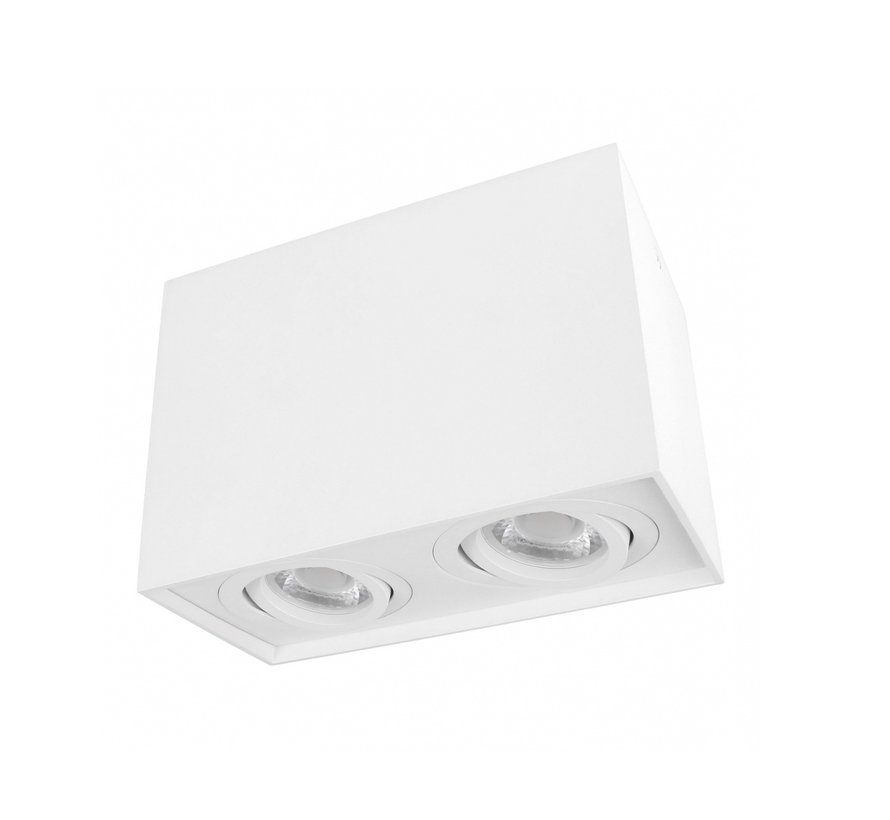 LED Plafondspot - Wit - Cube - GU10 fitting - Dubbel Kantelbaar